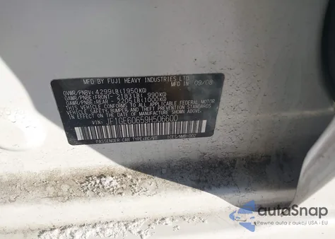 2009 Subaru Impreza 2.5I из США, поврежденный, VIN JF1GE60659H506600